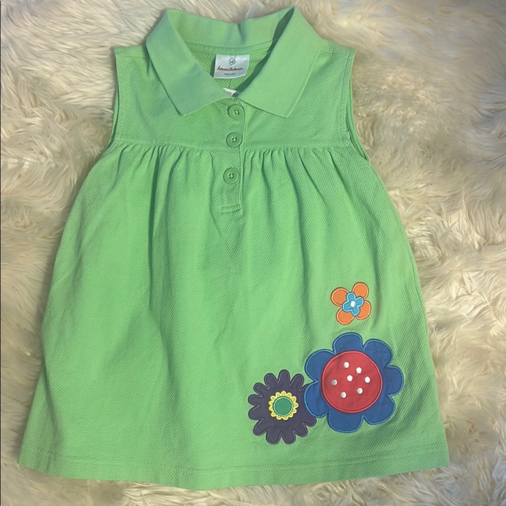 Hanna Andersson Green Tank Top with Floral Design